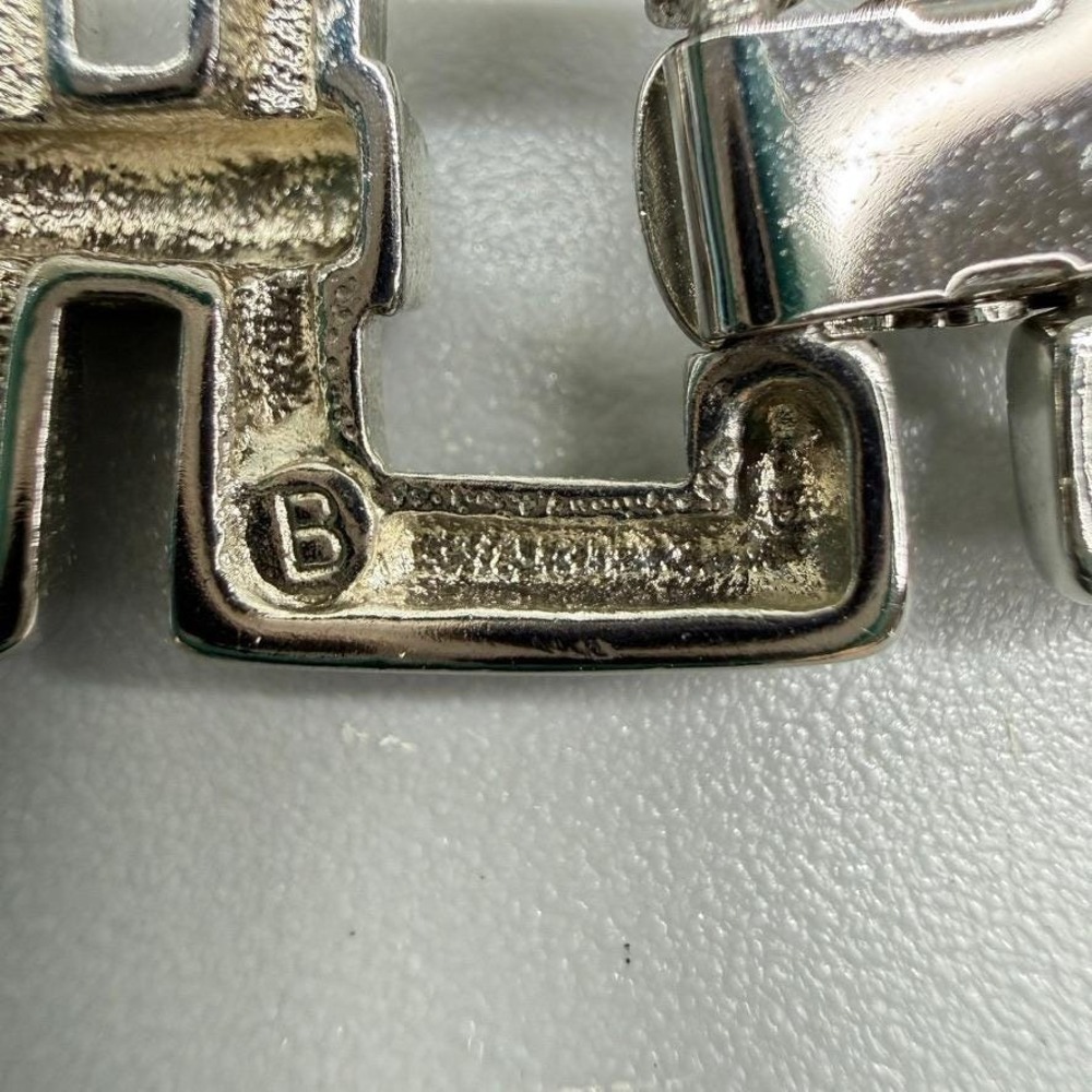 Vintage Chunky Silver Tone Choker Necklace Square Link 16" Heavy Bold Statement - Picture 9 of 11
